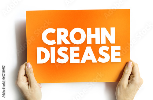 Crohn Disease is a type of inflammatory bowel disease, text concept on card