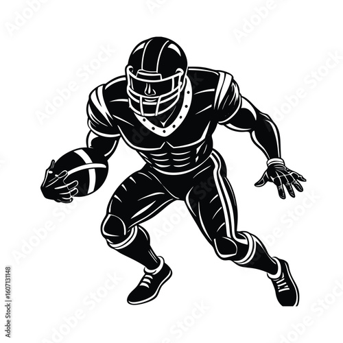 American football player vecto silhouette images