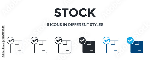 Stock Icon In Different Style Vector Illustration. Designed In Thin Line, Regular Line, Bold Line, Glyph, Color Line, And Color Glyph Style Can Be Used For Web