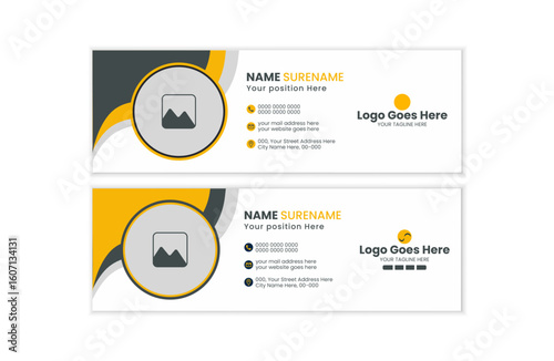 premium stylish email signature template, professional and luxury email signature design, unique simple modern email signature layout, clean and creative email signature mockup.