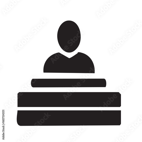 Reception Desk Icon Illustration for Office, Service, and Customer Support Concepts


