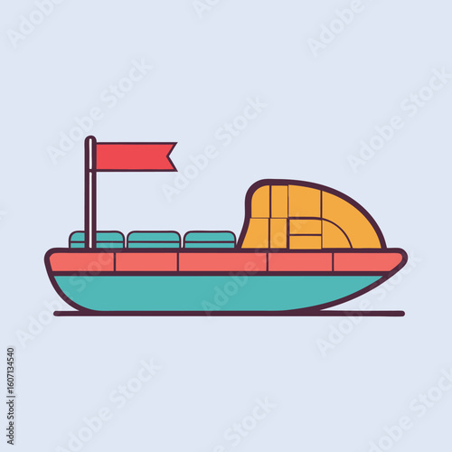 vector illustration of pedal boat