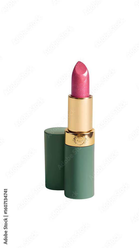 Obraz premium Glamorous lipstick with a vibrant pink hue, perfect for beauty, cosmetics, and fashion needs