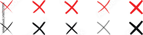 Red and Black cross x icon