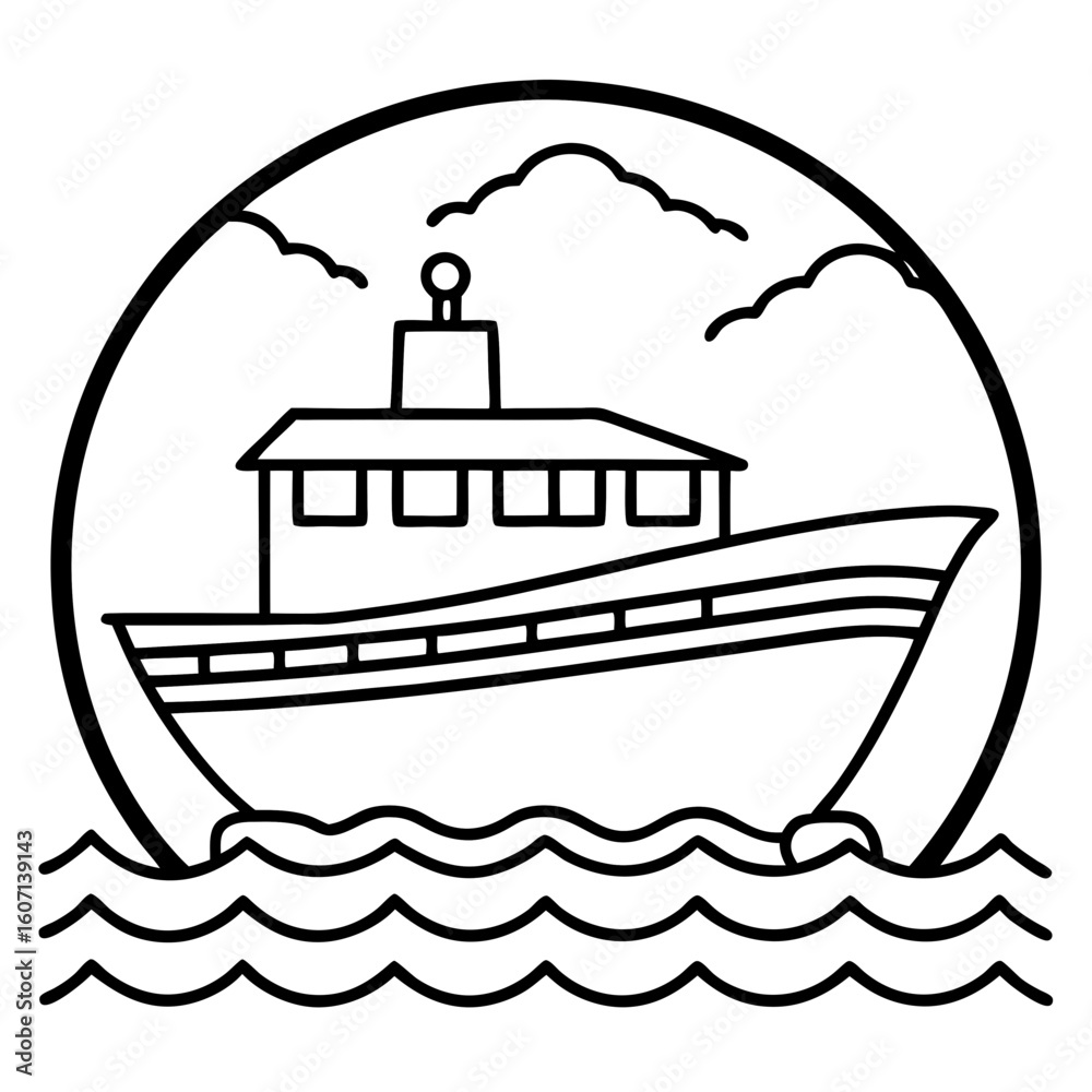Naklejka premium Arabian Sea line art vector