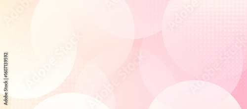 Minimalist banner background, pastel colorful, pink and yellow gradations. Circle effect style geometric, abstract background. Subtle pattern. Digital polka. Dots gradation