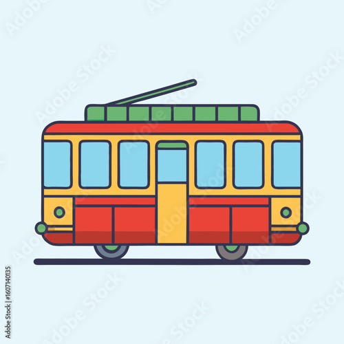 vector illustration of a tram