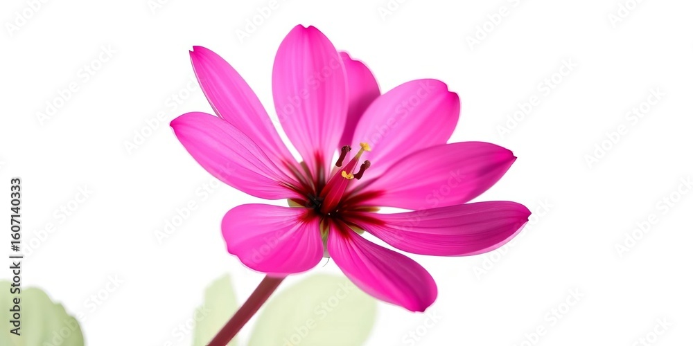 Single Hedysarum flower, vibrant pink petals, isolated on pure white background, flower, blossom Single Hedysarum flower, vibrant pink petals, isolated on pure white background, flower, blossom