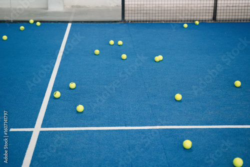 Padel court with ball — modern sports facility ready for play