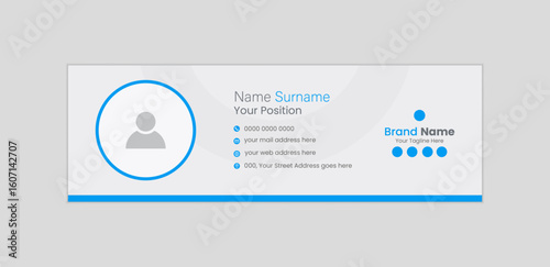 Email signature or email footer and personal social media facebook cover design template	