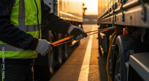 Truck loading worker securement process