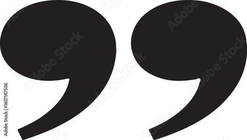 Black quotation marks graphic punctuation symbol