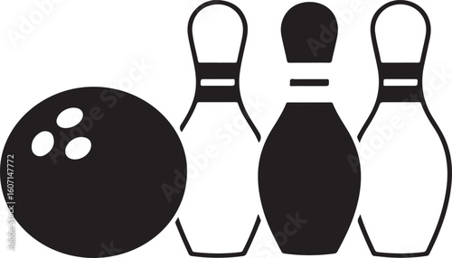 Bowling ball and pins sport game