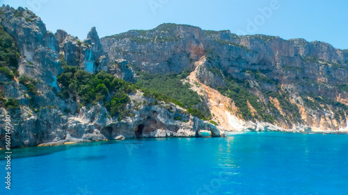 Cala Goloritzé - Brunei - Gulf of Orosei - Nuoro - Sardinia - Italy - fine sandy beach and rock pinnacles rising directly from a sea of crystal clear water.
