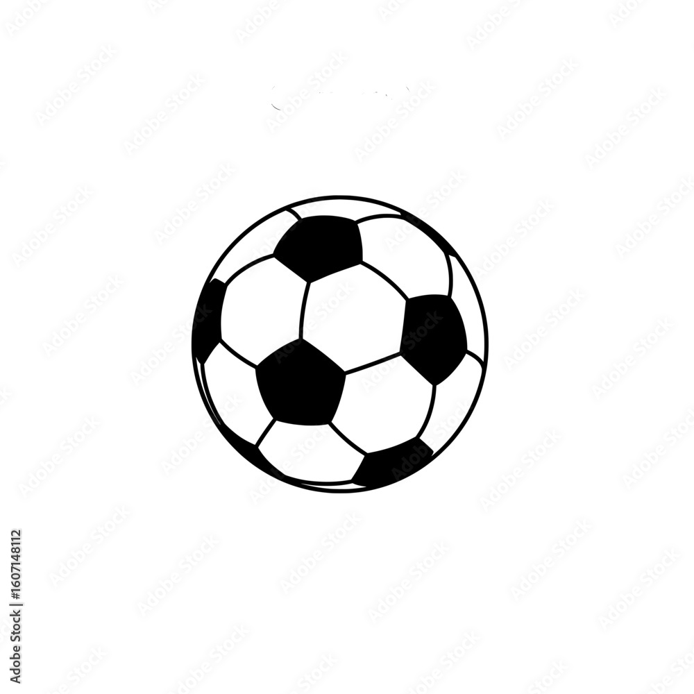 Fototapeta premium Classic black and white illustration of a soccer ball used in international football matches.