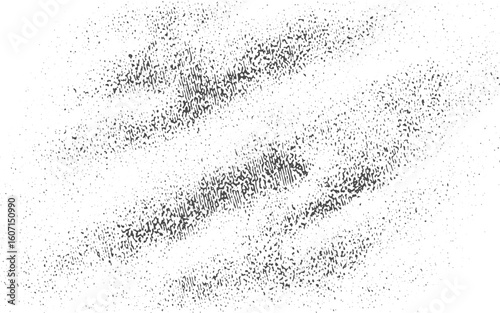 Black chalk pieces and powder flying, explosion effect isolated on white, clipping path.Black grunge texture. Place over any object create black dirty grunge effect.