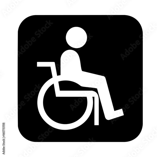 Wheelchair accessibility icon black silhouette on transparent background
