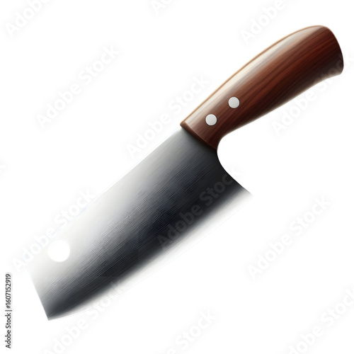 Sharp cleaver on transparent background