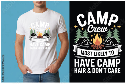 Camping T-Shirt Design and Mockup Set – Adventure Outdoor Graphics