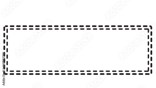 Black Dashed Rectangle Border, Vector Illustration, Design Element