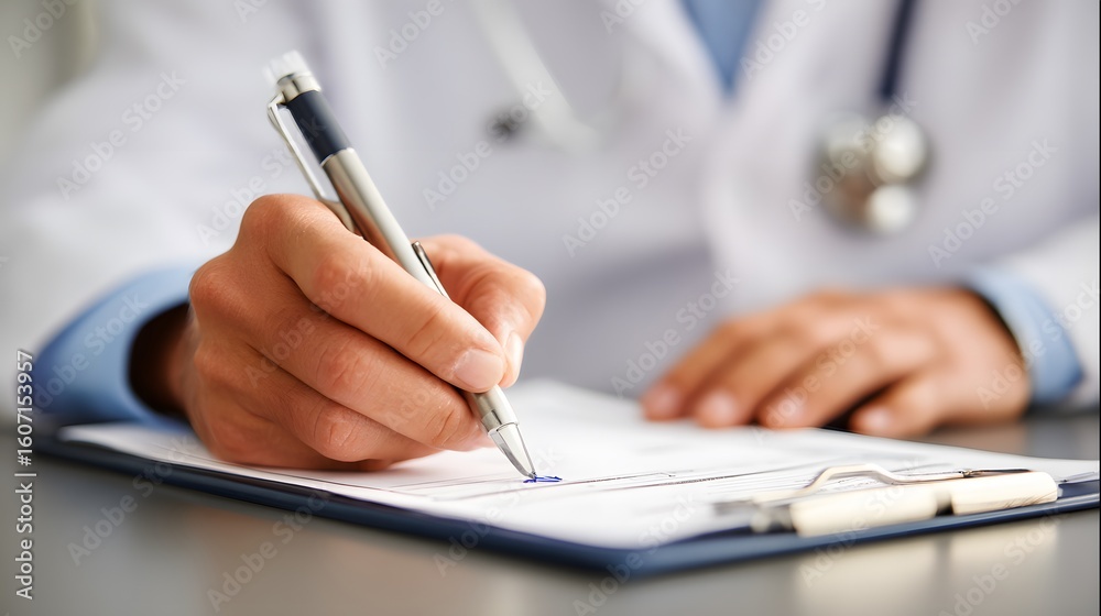 doctor writing notes on patient file using stylus, doctor writing notes on patient file using stylus,