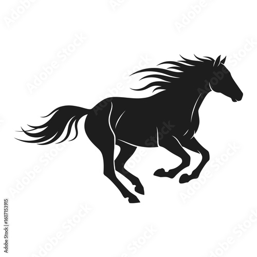Galloping Horse Silhouette Logo