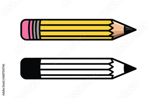 Colored and Monochrome Pencil Icons