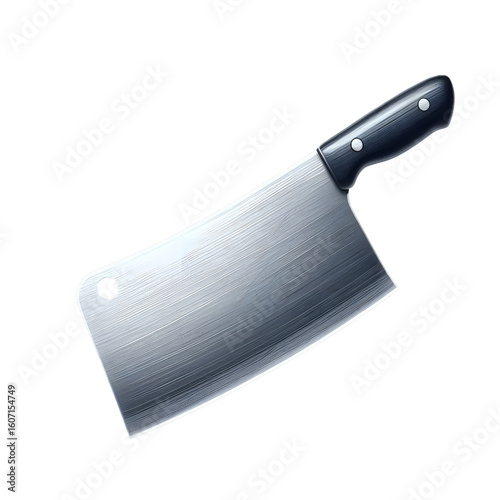 Sharp cleaver on transparent background