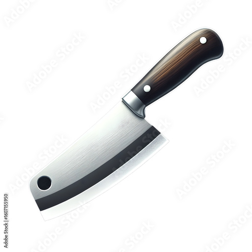 Sharp cleaver on transparent background