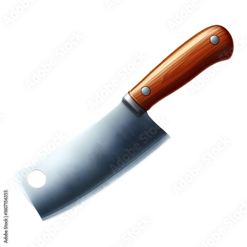 Sharp cleaver on transparent background
