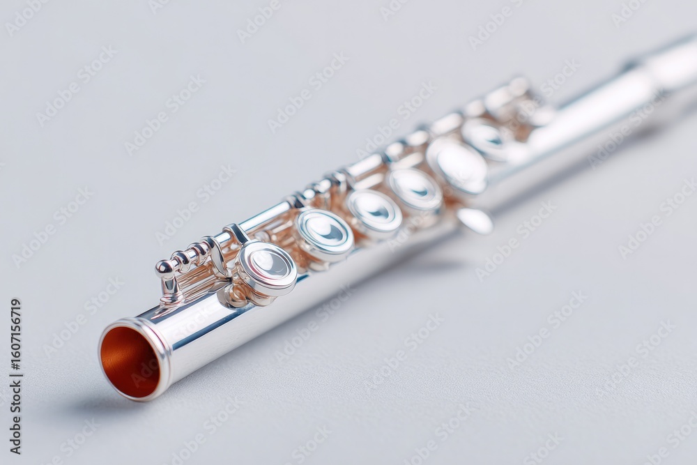 Fototapeta premium minimalistic photo of flute elegantly positioned against white background with abundant copy space