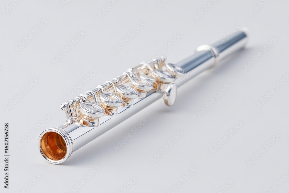 Fototapeta premium minimalistic photo of flute elegantly positioned against white background with abundant copy space