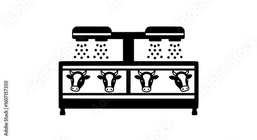 Cow feeder black and white