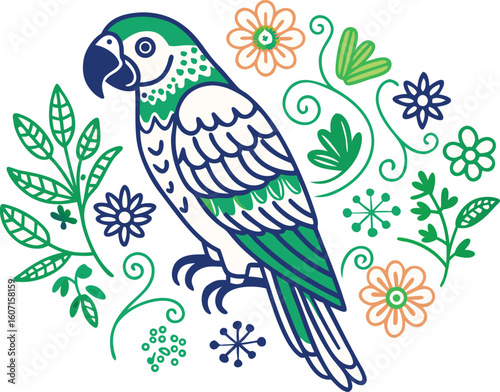 vector illustration of a parrot