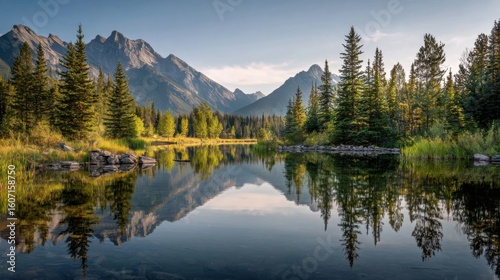 Tranquil reflection of mountains and forests nature lake scenic landscape photography serene environment calm viewpoint