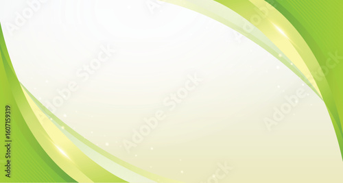 Abstract green gradient shiny fluid wave background. Modern futuristic background with text space. Can be use for landing page, book covers, brochures, flyers, magazines, any brandings, banners