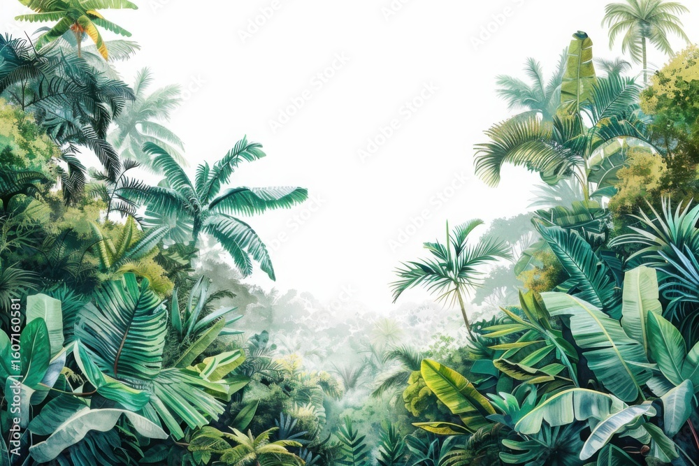 Fototapeta premium Jungle on white background