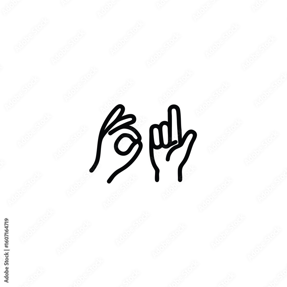 Obraz premium Sign Language Hands Icon