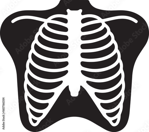 An X-ray image of a human skull featuring a spiral metal spring design