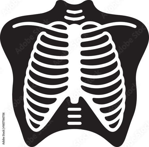 An X-ray image of a human skull featuring a spiral metal spring design