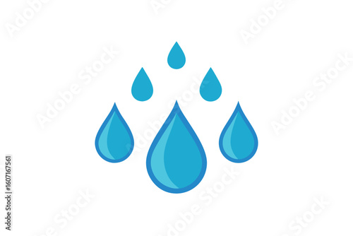 White Background with Water Droplets Illustration Clean and Minimalist Design