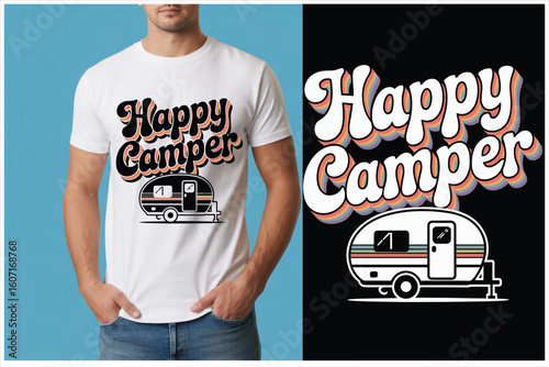 Camping T-Shirt Design and Mockup Set – Adventure Outdoor Graphics