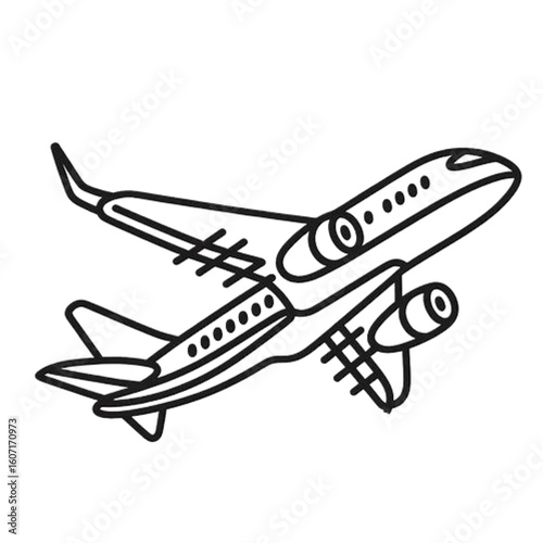 Modern airplane taking off, perfect for travel, adventure, and global business concepts