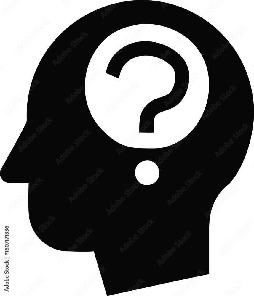 Question mark inside of head icon Question mark inside of head icon