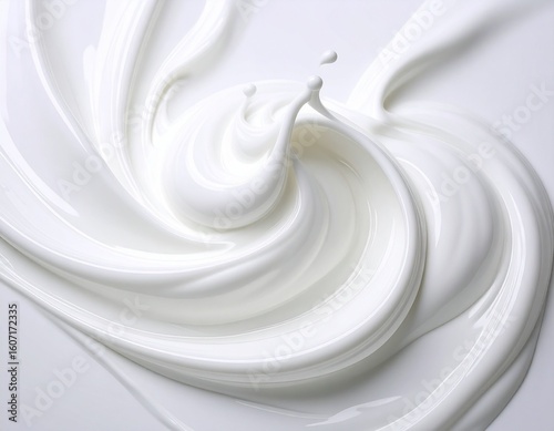 Marbled milk and ink swirl on clean surface