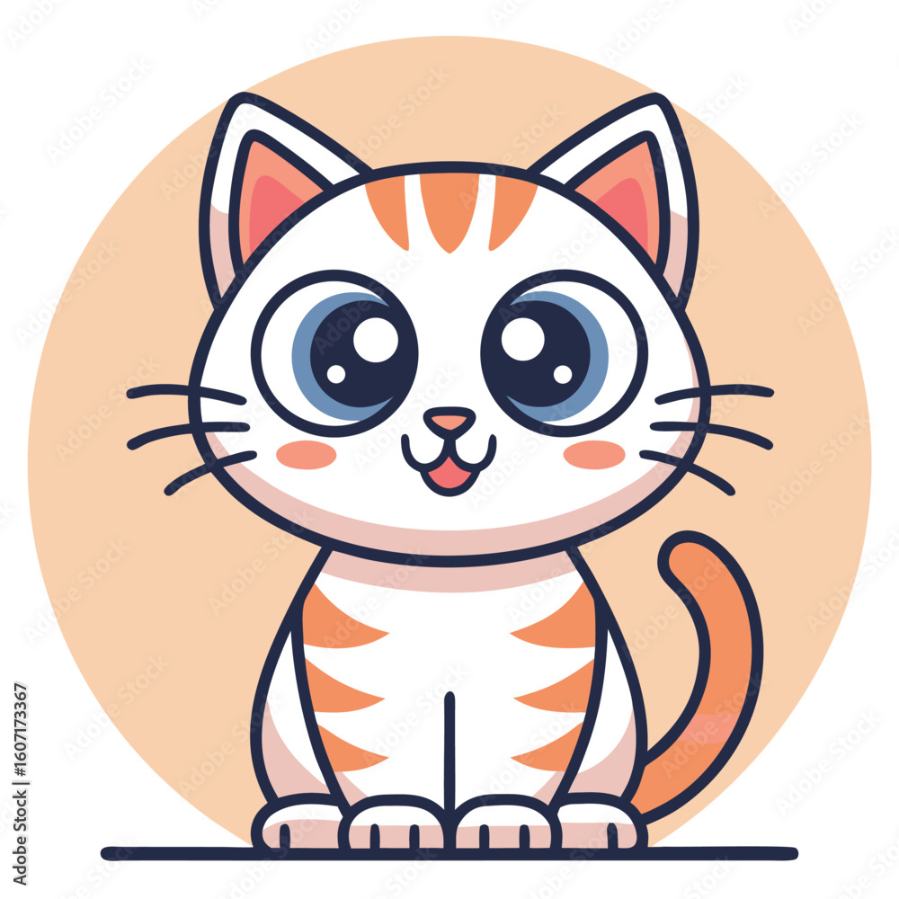 Fototapeta premium Cat T-Shirt Design with Cute Cat Icon – Minimalist Feline Logo, Kitty Illustration for Apparel, Pet Brand, Merchandise, or Stickers, Black and White Cat Art for Print and Digital Use