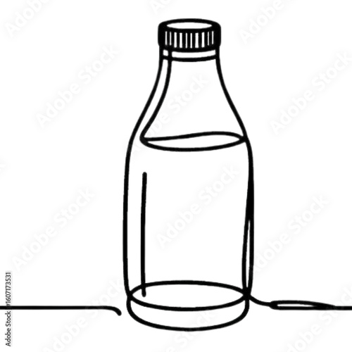 Minimalist milk bottle illustration representing purity and healthy lifestyle choices