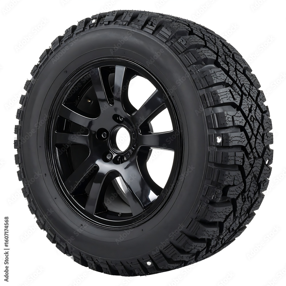 Obraz premium Black tire and wheel assembly