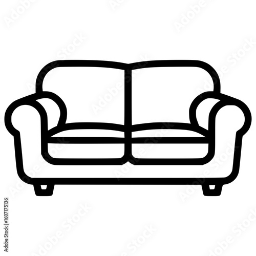 Stylish vector icon of a modern sofa for home decoration