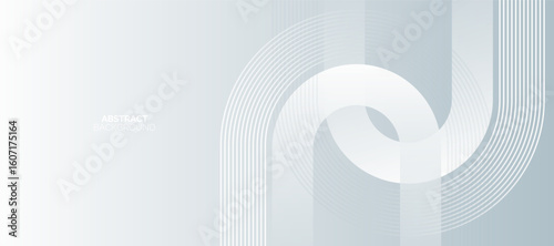 White Minimal Abstract Background. Modern shiny white diagonal rounded lines pattern. Minimal geometric.
